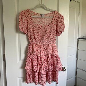Mini Pink Floral Spring Dress